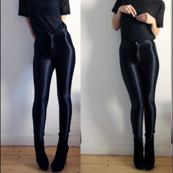 black high waisted disco pants